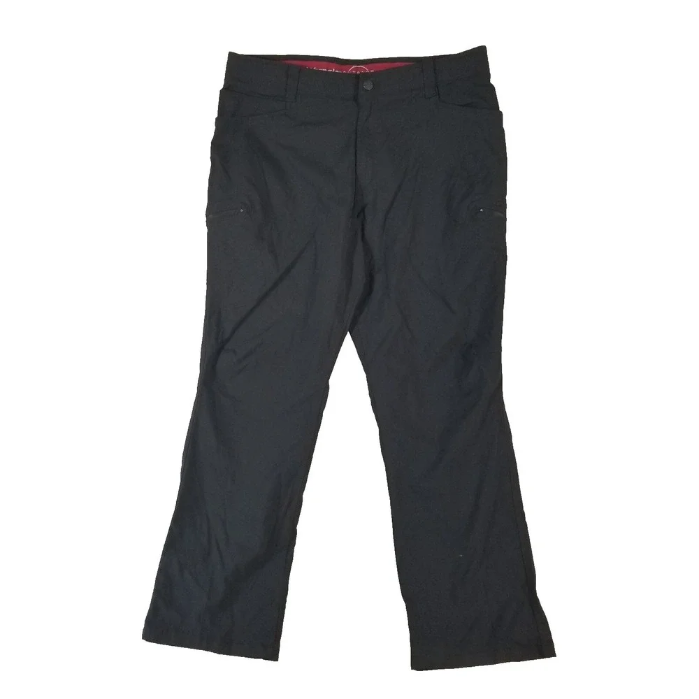 Wrangler outdoor cargo pants mens 38x30 black nylon stretch hiking comfort waist